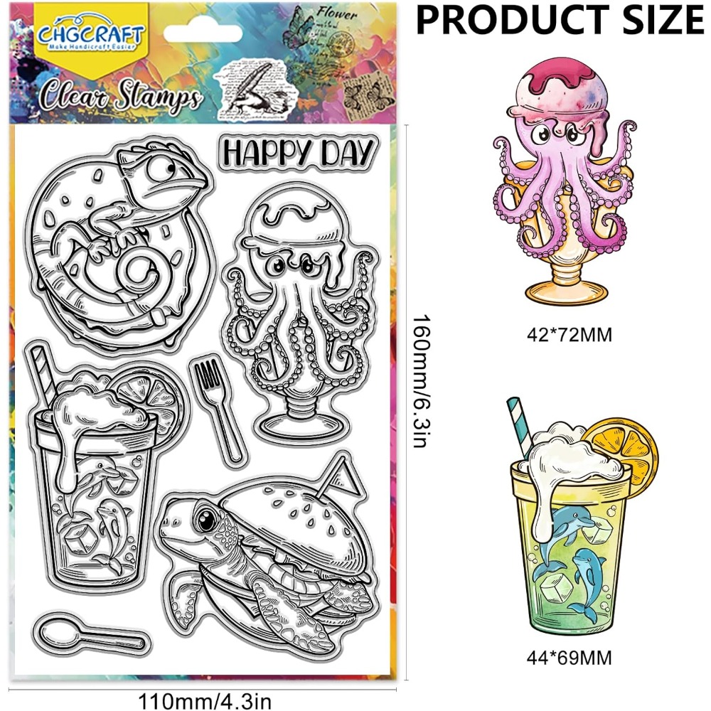 Marine Animal Clear Stamps Tur - Clear Silicone Stamps For Card Making ulasan dan harga