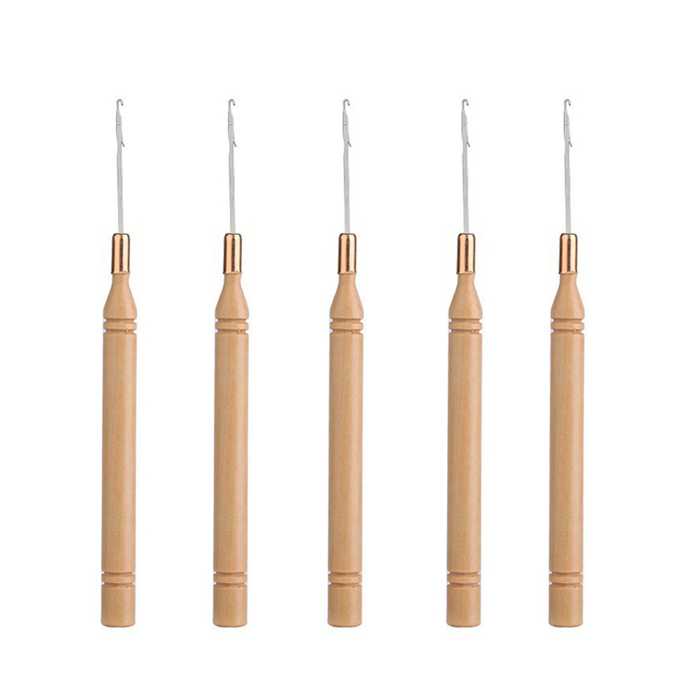 Ergonomic Wooden Handle Hair E - Wooden Crochet Hooks Ergonomic Handle ulasan dan harga