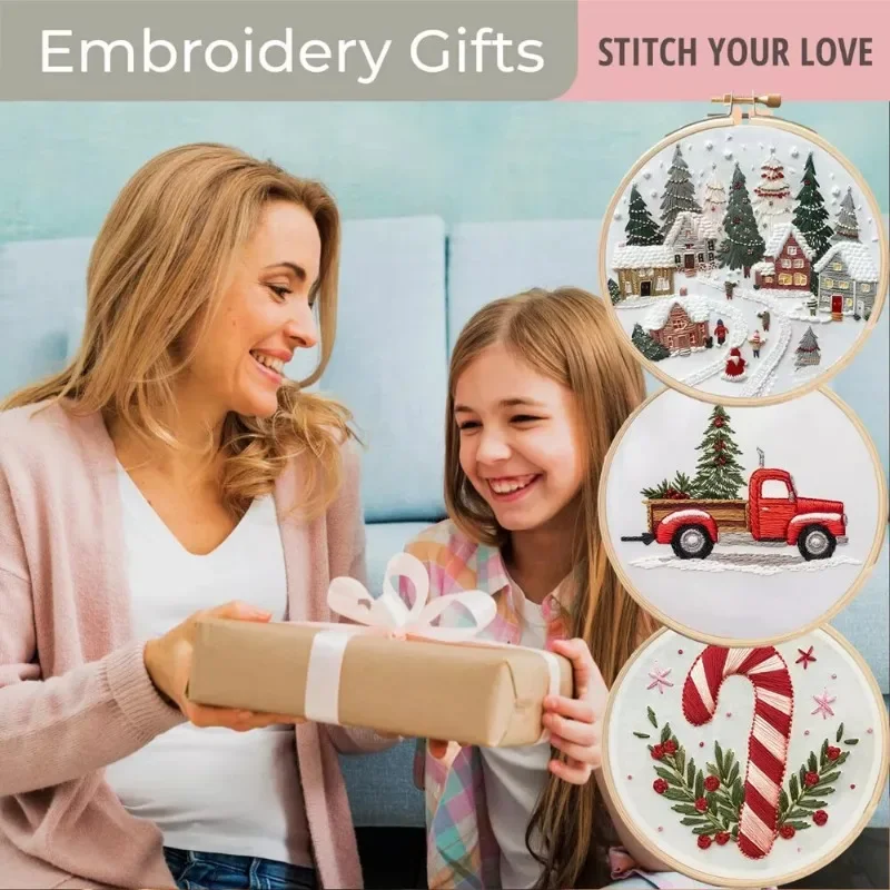 Hand Embroidery Starter Kit DI - Cross Stitch Stamped Kits Beginners ulasan dan harga