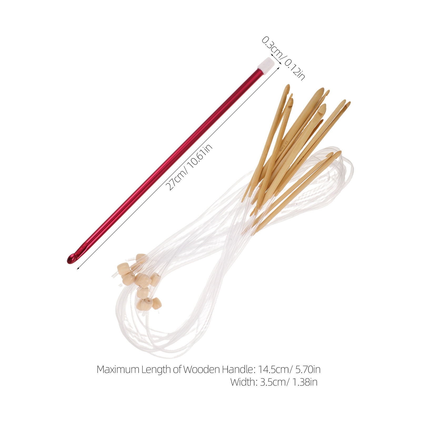1Set Vibrant Color Crochet Hoo - Wooden Crochet Hooks Ergonomic Handle ulasan dan harga