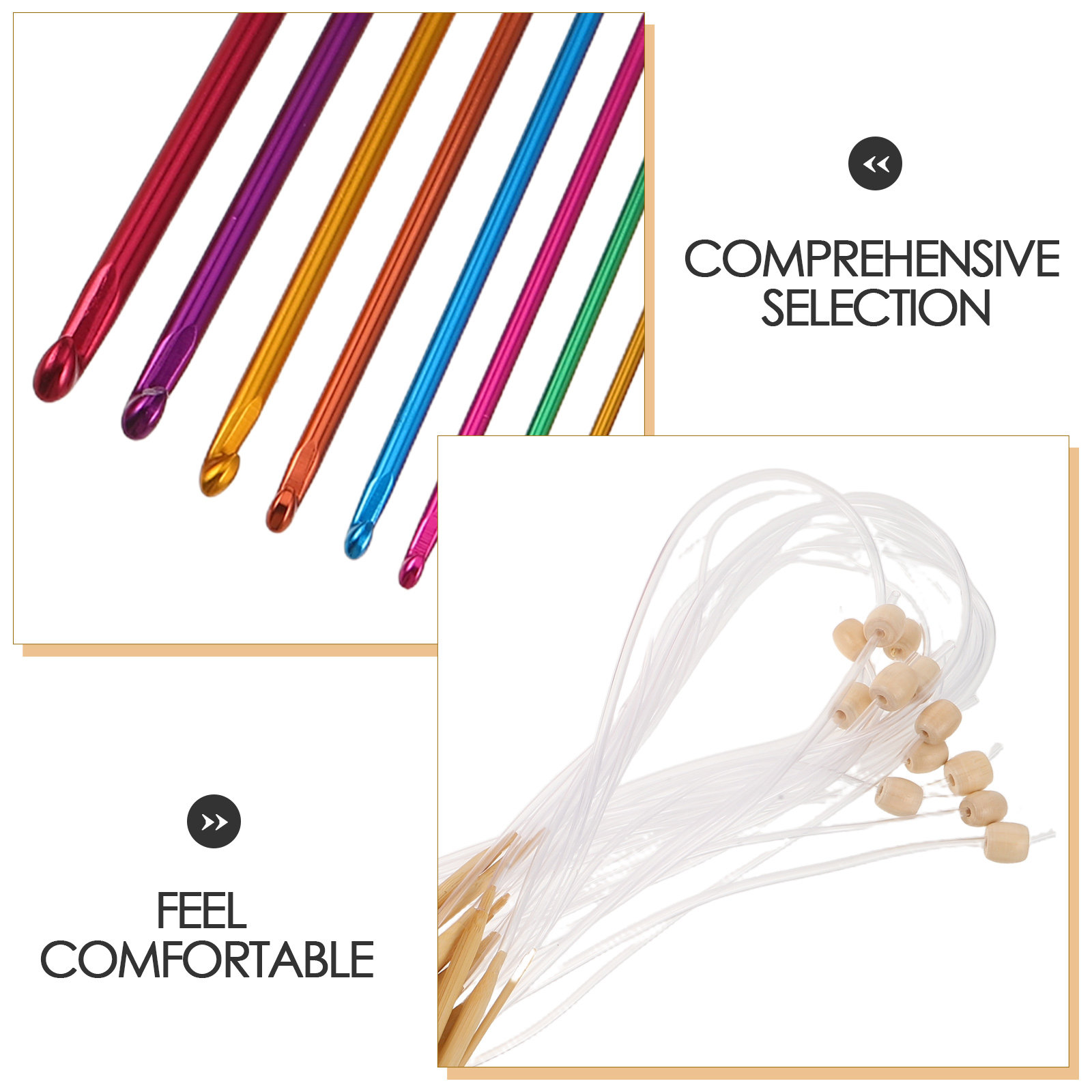 1Set Vibrant Color Crochet Hoo - Wooden Crochet Hooks Ergonomic Handle ulasan dan harga