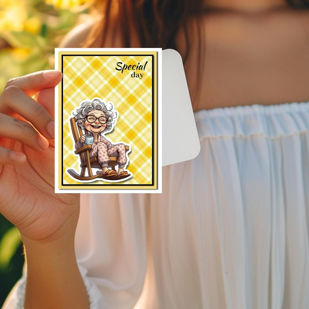 Smiling Old Lady Clear Stamps  - Clear Silicone Stamps For Card Making ulasan dan harga