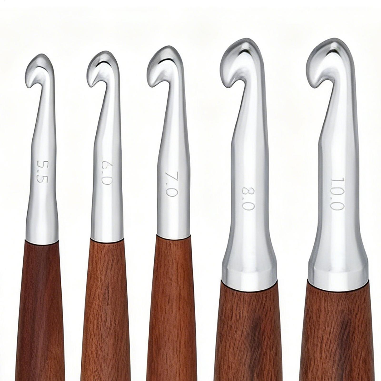 8pcs Crochet Hook Mix Size 3mm - Wooden Crochet Hooks Ergonomic Handle ulasan dan harga