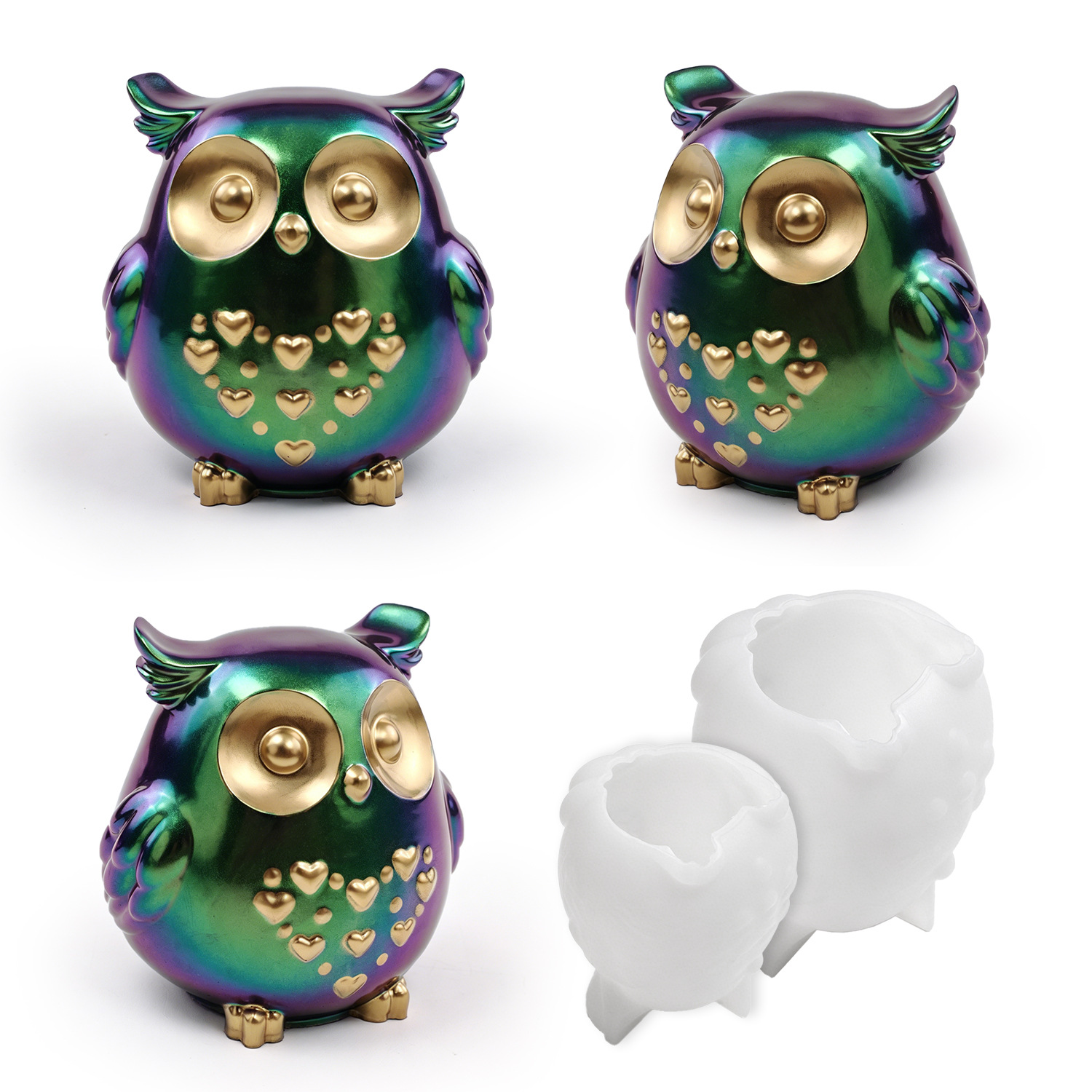2PCS Owl Silicone Mold Set - L - Silicone Epoxy Resin Molds Set ulasan dan harga