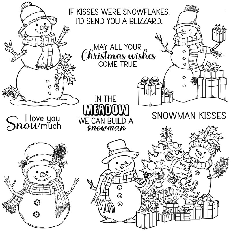 Winter Snowman Christmas Cutti - Clear Silicone Stamps For Card Making ulasan dan harga