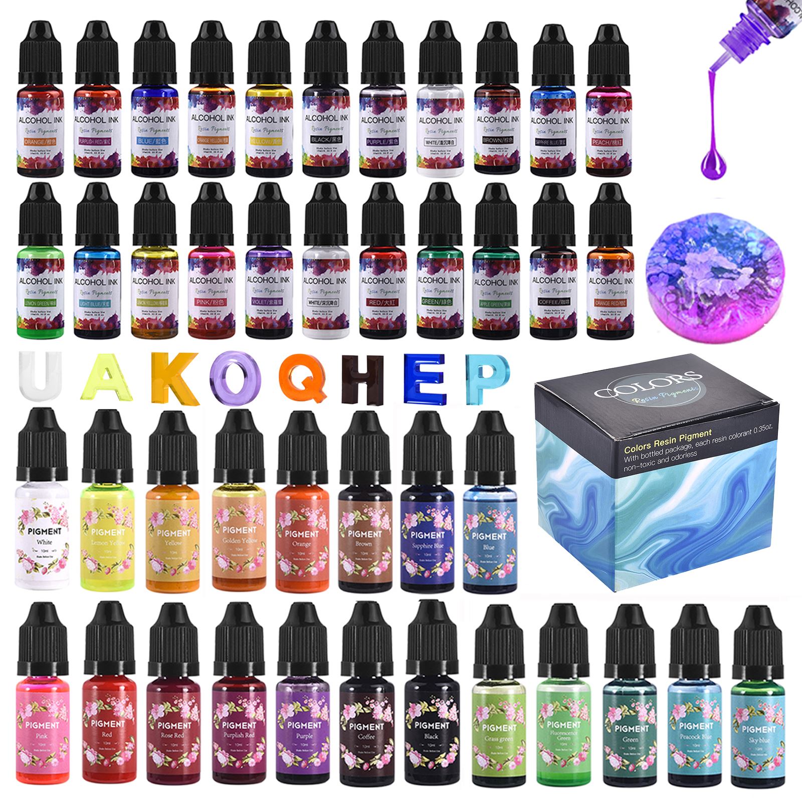 1 Set Resin Pigment Kit Art In - Silicone Epoxy Resin Molds Set ulasan dan harga