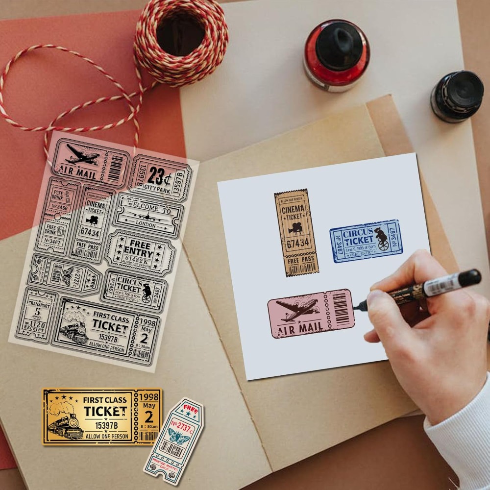 Vintage Ticket Clear Stamp for - Clear Silicone Stamps For Card Making ulasan dan harga
