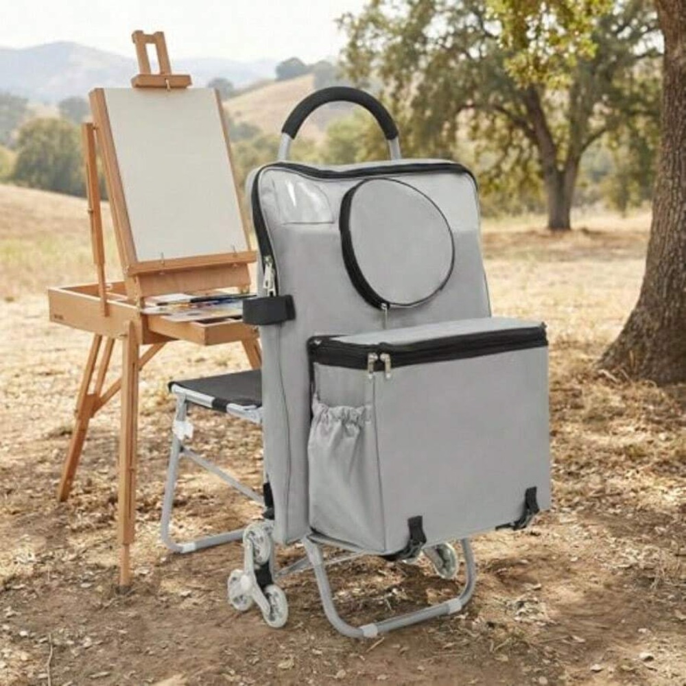 3 Wheel Folding Art Cart with  - Painting Supplies ulasan dan harga