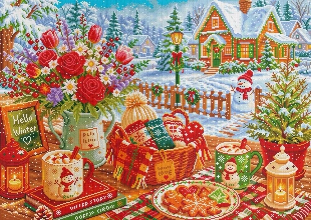 9CT 14ct Winter Printed Kits C - Cotton Embroidery Thread Skeins ulasan dan harga
