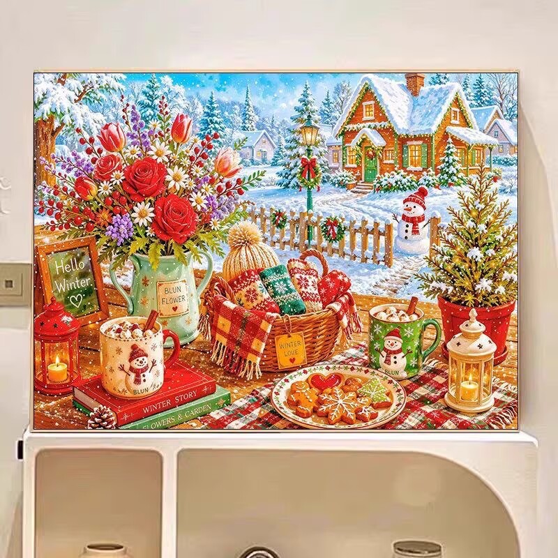 9CT 14ct Winter Printed Kits C - Cotton Embroidery Thread Skeins ulasan dan harga