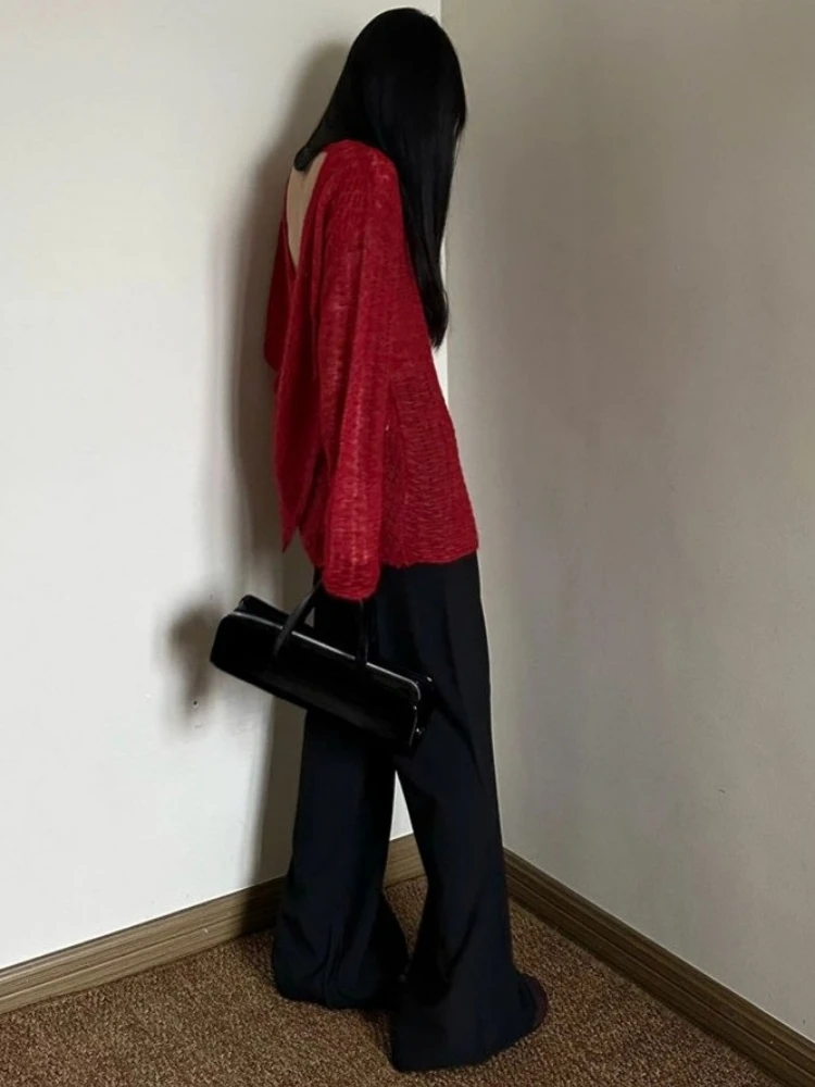 Y2K See-Through Knitted Women' - Embroidery ulasan dan harga