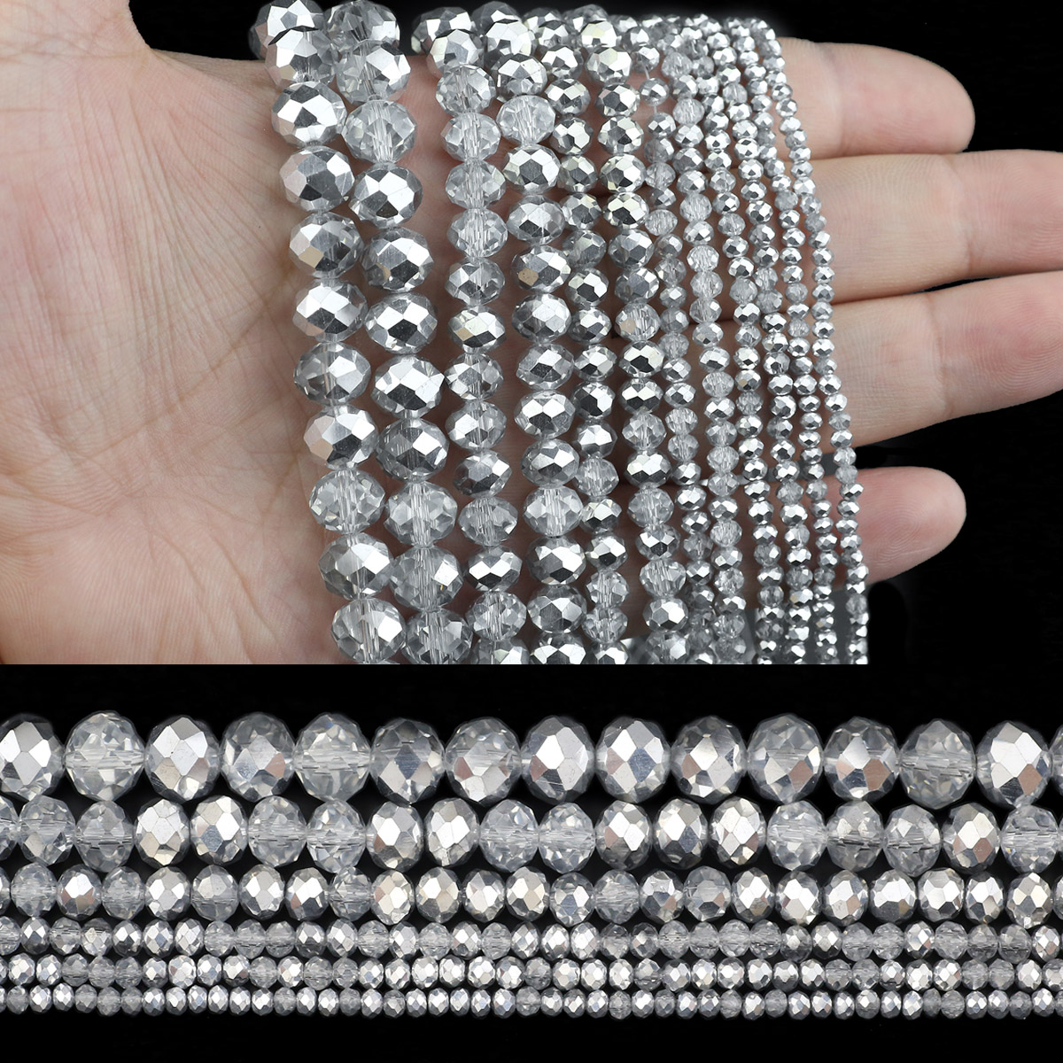 Half Silver Color Transparent  - Glass Seed Beads 2Mm Jewelry Making ulasan dan harga