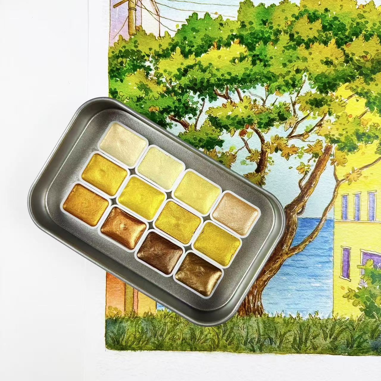 A Complete Set of Professional - Watercolor Paint Set Solid Pigment ulasan dan harga